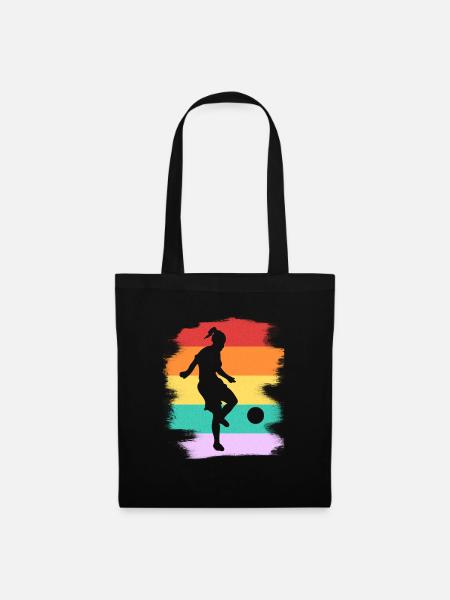 Frauenfussball Vintage retro - Stoffbeutel - Schwarz