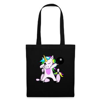 Bowling Unicorn Dabbing Einhorn cône - Sac en tissu - noir - Devant