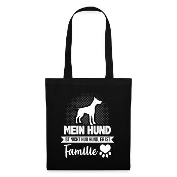 Hundehalter Vierbeiner Hunde Sprüche Familie - Stoffbeutel - Schwarz - Vorne