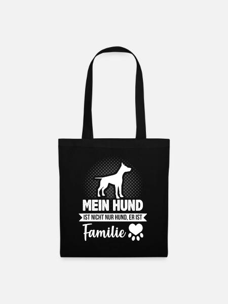 Hundehalter Vierbeiner Hunde Sprüche Familie - Stoffbeutel - Schwarz