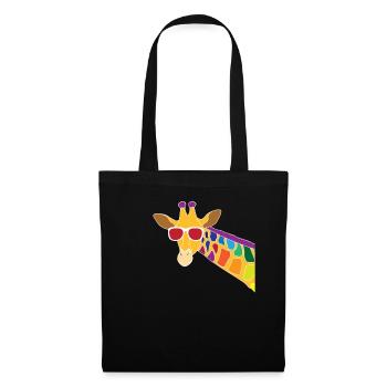 Giraffe with Sunglasses View Cool Gift - Tote Bag - black - Front