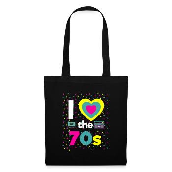 I Love the 70s retro theme party seventies 70s - Tote Bag - black - Front