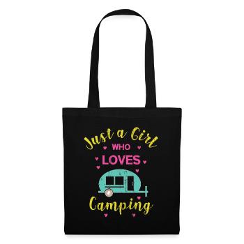 Camping camping caravane camping car - Sac en tissu - noir - Devant