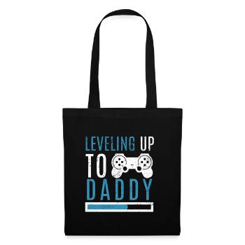 Daddy Level Up Expector-to-be Parents Kids Gamer - Tote Bag - black - Front