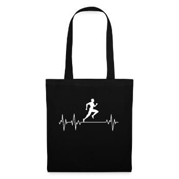 Runner Passion EKG Heartbeat Running Sport Running - Tote Bag - black - Front