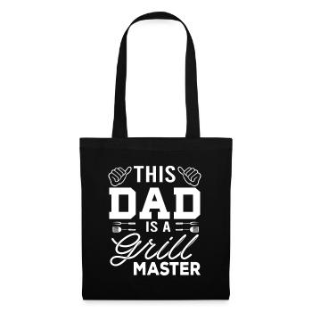 Dad Grillmaster Griller Grillen Papa Grillbesteck - Stoffbeutel - Schwarz - Vorne