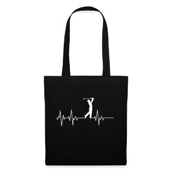 Golfspieler Herzschlag Golf Golfen EKG Sport Hobby - Sac en tissu - noir - Devant