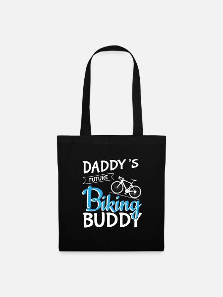 Papas Fahrrad Buddy Sport Werdender Vater Spruch - Stoffbeutel - Schwarz