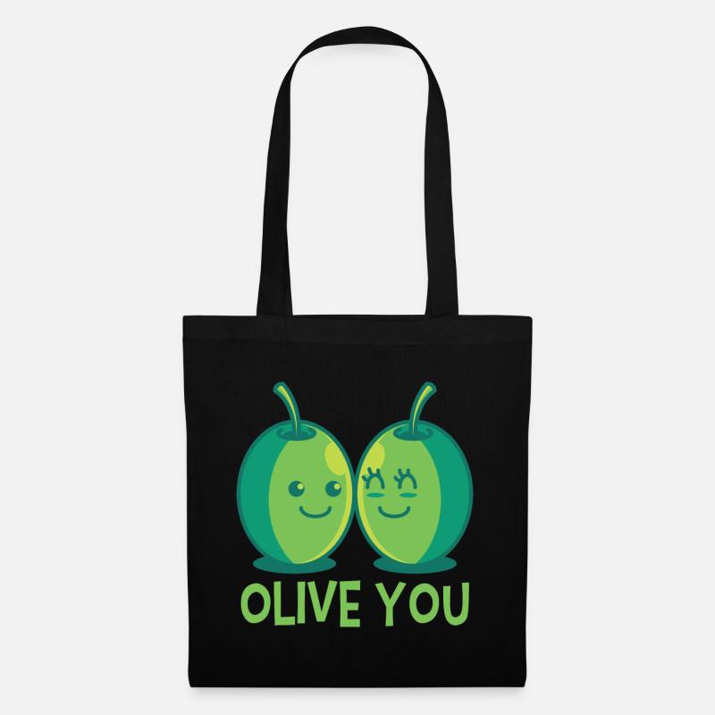 Oliven Liebe - Stoffbeutel - Schwarz