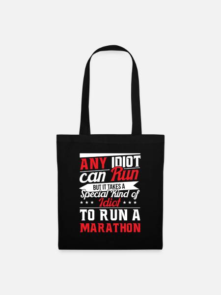 Marathon coureur marathon idiot coureur dire drôle - Sac en tissu - noir