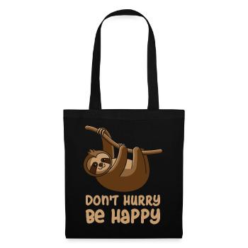 Do not Hurry Be Happy, sloth lazy gift - Tote Bag - black - Front
