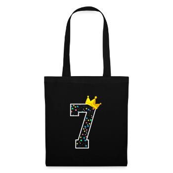Seven seventh birthday crown children's birthday - Tote Bag - black - Front