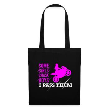 Motorcycle Girl, motorsport gift - Tote Bag - black - Front