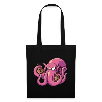Argent de pieuvre, pieuvre de richesse pieuvre richesse - Sac en tissu - noir - Devant