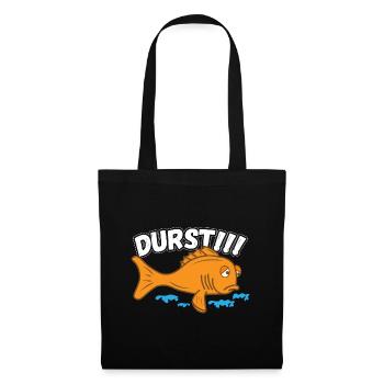 Durstiger Trauriger Fisch Lustiger Spruch - Stoffbeutel - Schwarz - Vorne