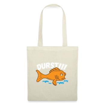 Durstiger Trauriger Fisch Lustiger Spruch - Stoffbeutel - Natur - Vorne