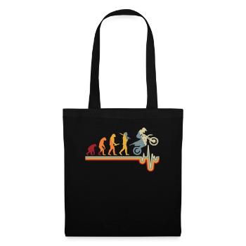 Motocross Evolution Herzschlag Motorrad Geschenk - Stoffbeutel - Schwarz - Vorne