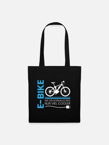 E-Bike Fahrer Spruch cooler als ein normales BIke - Stoffbeutel - Schwarz