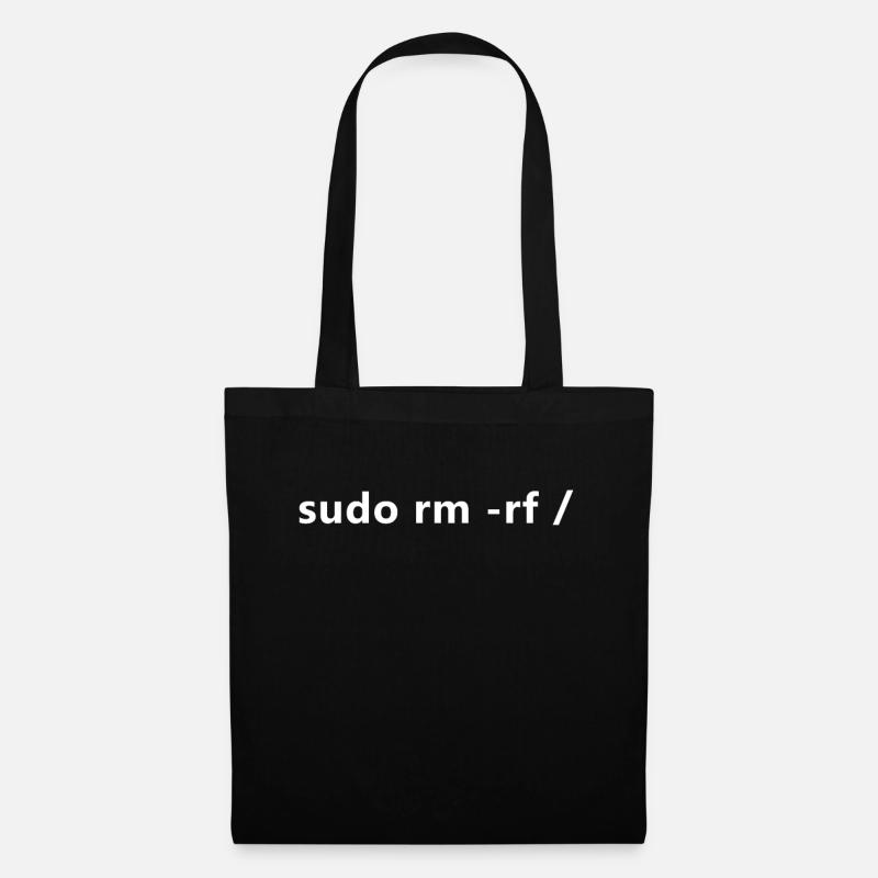 Linux Admin Programmer sudo rm rf / Linux - Sac en tissu - noir