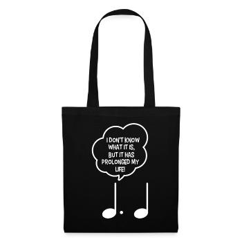 Note en pointillé, blague musicien musique classique - Sac en tissu - noir - Devant