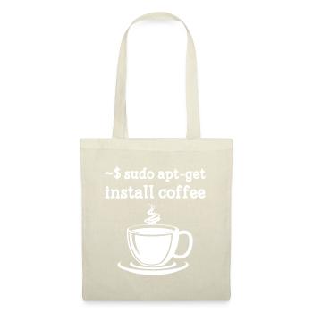 Sudo Apt-Get Install Coffee Linux - Stoffbeutel - Natur - Vorne