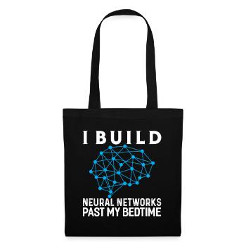 Réseau neuronal d'IA d'apprentissage automatique - Sac en tissu - noir - Devant