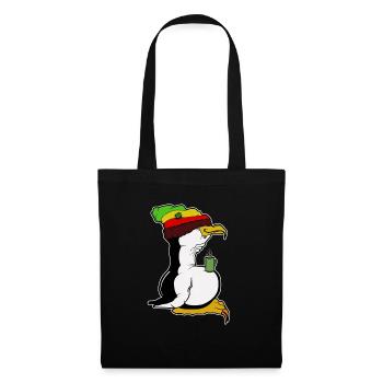 Tux Linux Pingouin Pingouin pause café maniaque Rasta - Sac en tissu - noir - Devant