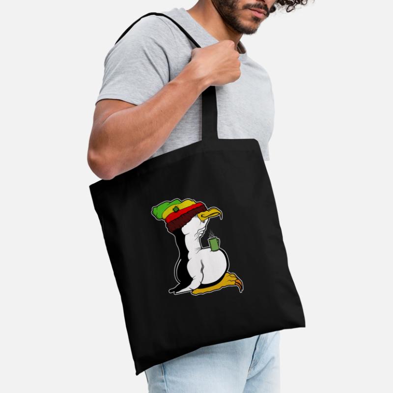 Tux Linux Pinguin Kaffeepause Computerfreak Rasta Stoffbeutel