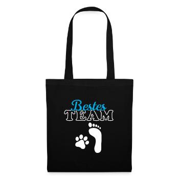 Team Hund & Mensch Hundebesitzer Hundeliebe Hunde - Stoffbeutel - Schwarz - Vorne