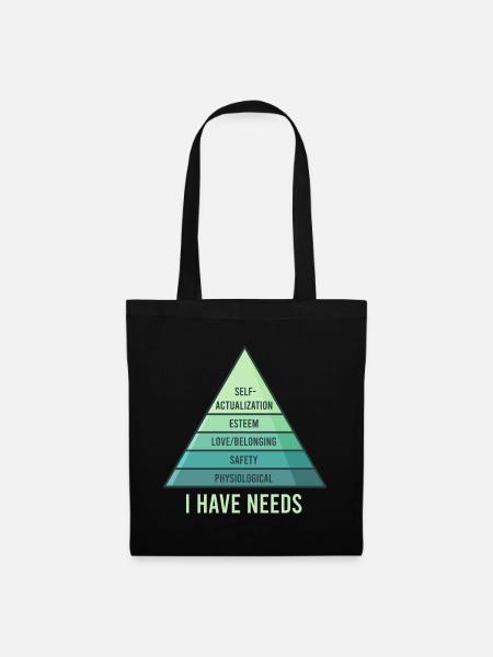 Bedürfnispyramide, maslow sozialpsychologie - Stoffbeutel - Schwarz