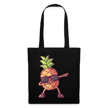 Pineapple with sunglasses, fruit summer dab - Tote Bag - black - Front