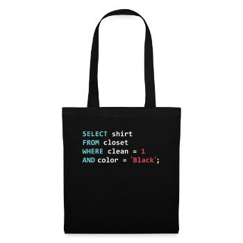 Programmierer Datanbank Lustiges SQL Query - Stoffbeutel - Schwarz - Vorne