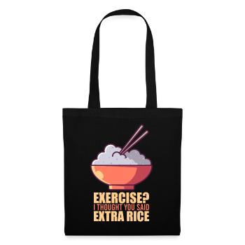 Exercise, rice eat Asian cuisine - Tote Bag - black - Front