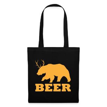Cadeau de bière, cerf ours animal créature mythique cadeau - Sac en tissu - noir - Devant