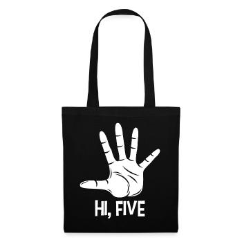 Hi five, high five hand gesture 5 five gift - Tote Bag - black - Front