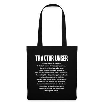Trecker Geschenk Traktor Unser Landwirt Bauern - Stoffbeutel - Schwarz - Vorne