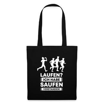 Laufen Ich habe Saufen verstanden Geschenk Alkohol - Stoffbeutel - Schwarz - Vorne