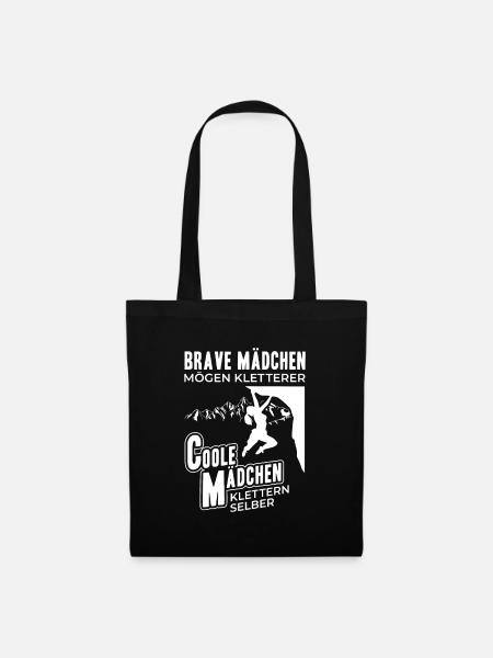 Lustiges Kletterer Geschenk Coole Mädchen Klettern - Stoffbeutel - Schwarz