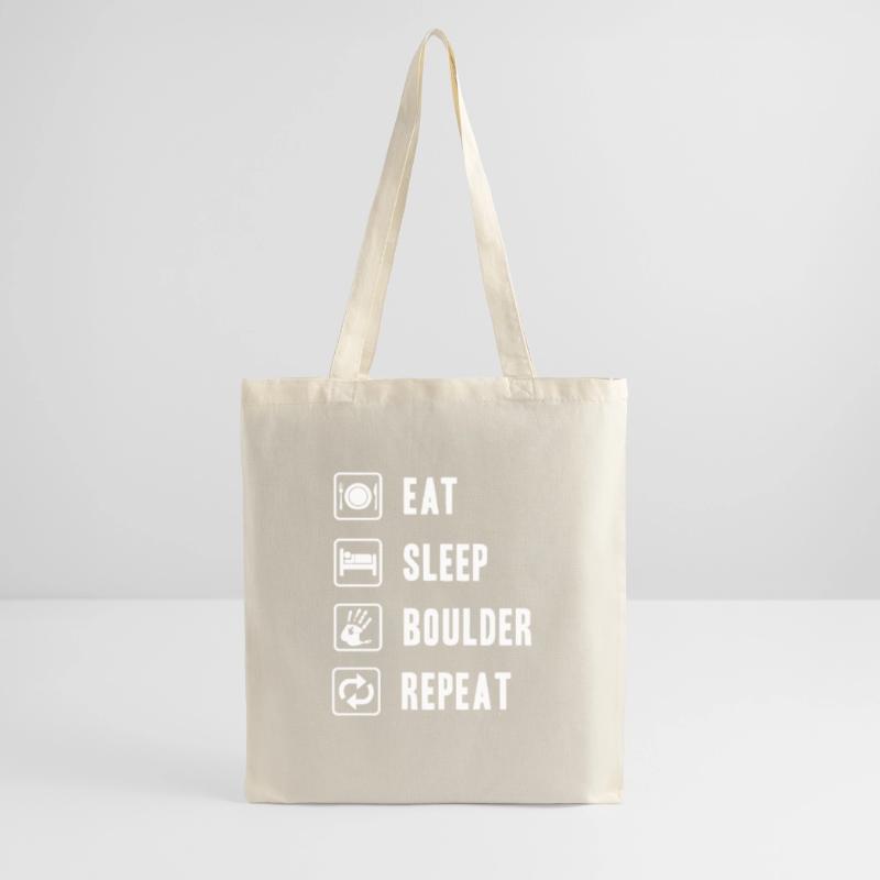 Boulderer Eat Sleep Boulder Repeat Kletterer Stoffbeutel