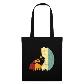 Escalade cadeau alpiniste rocher rétro - Sac en tissu - noir - Devant
