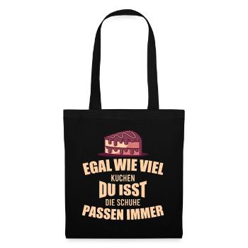 Egal wie viel du isst, geschenk kuchen backen - Stoffbeutel - Schwarz - Vorne