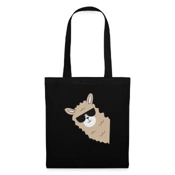 Lama avec lunettes de soleil Alpaga LLama - Sac en tissu - noir - Devant