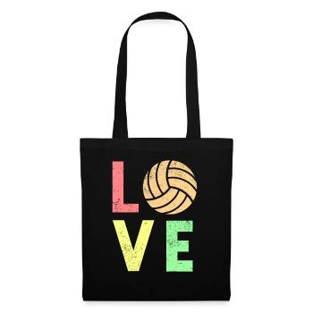 Volleyball Liebe Volleyball - Stoffbeutel - Schwarz - Vorne