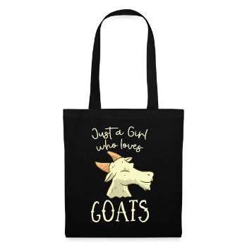 Just A Girl Who Loves Goats Ziegen Mädchen - Stoffbeutel - Schwarz - Vorne