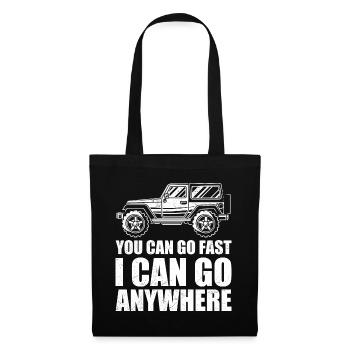I Can Go Anywhere, véhicule tout-terrain 4x4 - Sac en tissu - noir - Devant