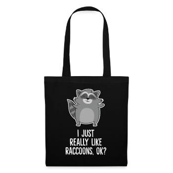J’aime juste les ratons laveurs drôles de raton laveur - Sac en tissu - noir - Devant