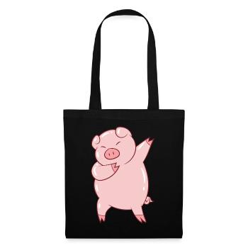Dabbing Pig Dabbendes Porc ferme enfants - Sac en tissu - noir - Devant