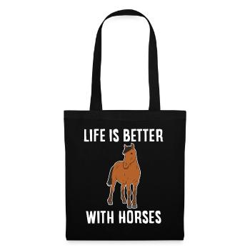 Faire des chevaux La vie Meilleur amour des chevaux - Sac en tissu - noir - Devant