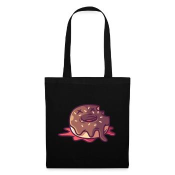 Toter Donut, geschenk lecker gebäck süßigkeiten - Stoffbeutel - Schwarz - Vorne