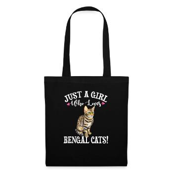 Bengalkatzen - Stoffbeutel - Schwarz - Vorne